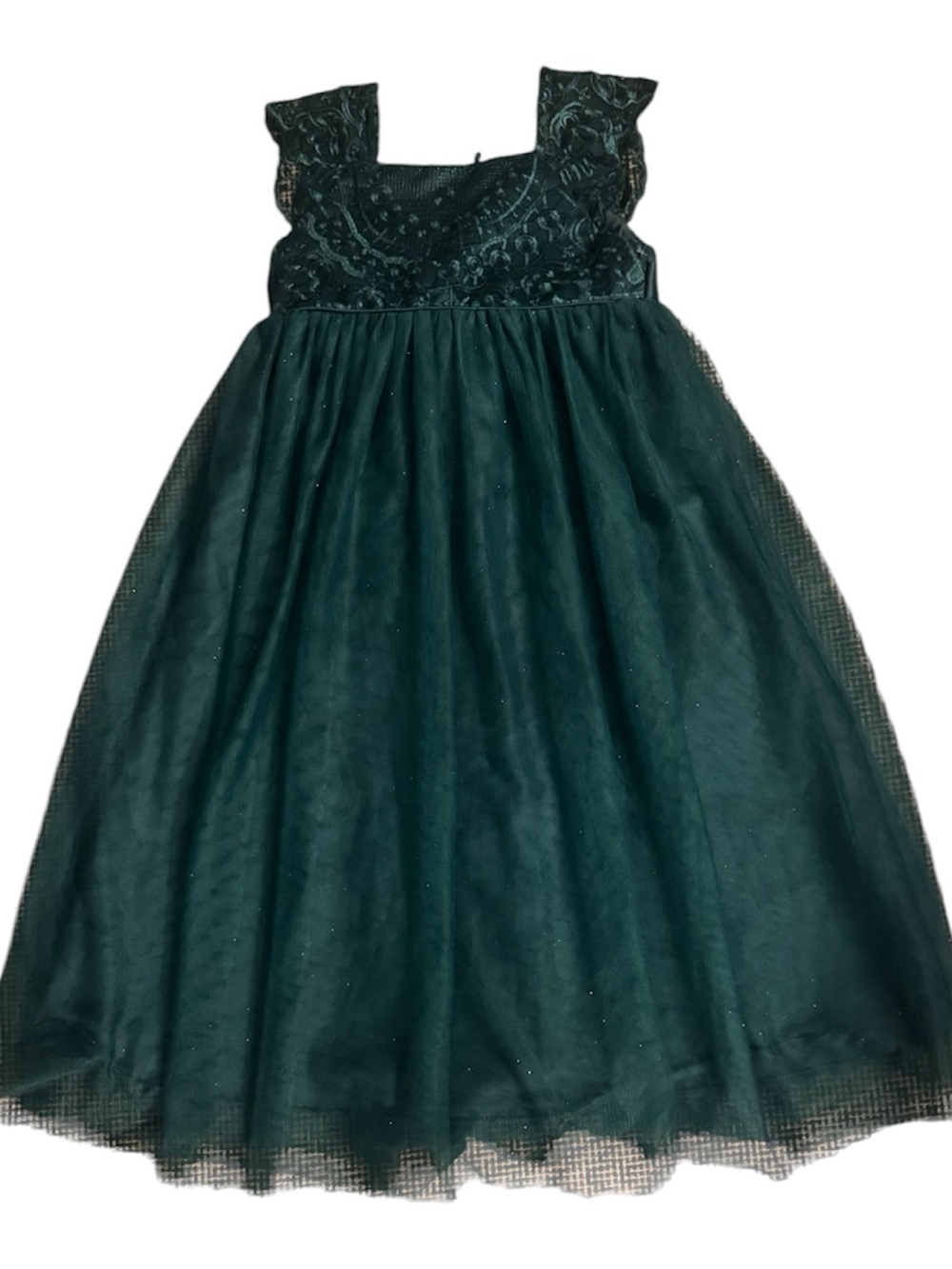 Kensie Girl Dark Green Tulle Embroidered Party Dress